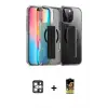 ieg™ iPhone 16 Pro Max Kılıf Nova Işık Koleksiyonu - Siyah Buffer Cam Ekran Koruyucu + PVD Metal Kamera Lens - GS