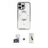 ieg™ iPhone 16 Pro Max Kılıf Nova Işık Özel Seri - Şeffaf Pasifik Cam Ekran Koruyucu + Bilvis Titan Kamera Lens - GS