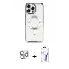 ieg™ iPhone 16 Pro Max Kılıf Nova Işık Özel Seri - Siyah Bilvis 3X AR HD Cam Ekran Koruyucu + Pers Alüminyum Kamera Lens - GS