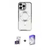 ieg™ iPhone 16 Pro Max Kılıf Nova Işık Özel Seri - Siyah Bilvis 5in1 3D Magic Cam Ekran Koruyucu + Bilvis Titan Kamera Lens - TMGI