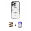 ieg™ iPhone 16 Pro Max Kılıf Nova Işık Özel Seri - Siyah Bilvis 5in1 3D Magic Cam Ekran Koruyucu + Pers Alüminyum Kamera Lens - CLTM