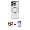 ieg™ iPhone 16 Pro Max Kılıf Nova Işık Özel Seri - Siyah Bilvis 5in1 3D Magic Cam Ekran Koruyucu + Pers Alüminyum Kamera Lens - CLTM