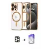 ieg™ iPhone 16 Pro Max Kılıf Nova Işık Özel Seri - Siyah Bilvis 5in1 3D Magic Cam Ekran Koruyucu + PVD Metal Kamera Lens - GD