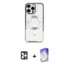 ieg™ iPhone 16 Pro Max Kılıf Nova Işık Özel Seri - Siyah Bilvis 5in1 3D Magic Cam Ekran Koruyucu + PVD Metal Kamera Lens - GD