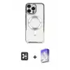 ieg™ iPhone 16 Pro Max Kılıf Nova Işık Özel Seri - Siyah Bilvis 5in1 3D Magic Cam Ekran Koruyucu + PVD Metal Kamera Lens - SH