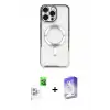 ieg™ iPhone 16 Pro Max Kılıf Nova Işık Özel Seri - Siyah Bilvis 5in1 3D Magic Cam Ekran Koruyucu + Raze Metal Kamera Lens - BZ