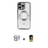 ieg™ iPhone 16 Pro Max Kılıf Nova Işık Özel Seri - Siyah Buffer Cam Ekran Koruyucu + Pers Alüminyum Kamera Lens - GS