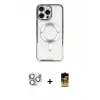 ieg™ iPhone 16 Pro Max Kılıf Nova Işık Özel Seri - Siyah Buffer Cam Ekran Koruyucu + Pers Alüminyum Kamera Lens - GS