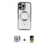ieg™ iPhone 16 Pro Max Kılıf Nova Işık Özel Seri - Siyah Buffer Cam Ekran Koruyucu + Pers Alüminyum Kamera Lens - GI