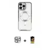 ieg™ iPhone 16 Pro Max Kılıf Nova Işık Özel Seri - Siyah Buffer Cam Ekran Koruyucu + Pers Alüminyum Kamera Lens - GI