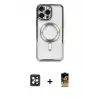 ieg™ iPhone 16 Pro Max Kılıf Nova Işık Özel Seri - Siyah Buffer Cam Ekran Koruyucu + PVD Metal Kamera Lens - SH