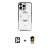 ieg™ iPhone 16 Pro Max Kılıf Nova Işık Özel Seri - Siyah Buffer Cam Ekran Koruyucu + PVD Metal Kamera Lens - GS