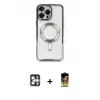 ieg™ iPhone 16 Pro Max Kılıf Nova Işık Özel Seri - Siyah Buffer Cam Ekran Koruyucu + PVD Metal Kamera Lens - GS