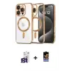 ieg™ iPhone 16 Pro Max Kılıf Nova Işık Özel Seri - Siyah Buffer Hayalet Cam Ekran Koruyucu + Bilvis Titan Kamera Lens - TMGI