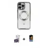 ieg™ iPhone 16 Pro Max Kılıf Nova Işık Özel Seri - Siyah Buffer Hayalet Cam Ekran Koruyucu + Bilvis Titan Kamera Lens - TMGI