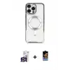 ieg™ iPhone 16 Pro Max Kılıf Nova Işık Özel Seri - Siyah Buffer Hayalet Cam Ekran Koruyucu + Bilvis Titan Kamera Lens - TMGI