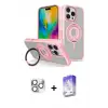 ieg™ iPhone 16 Pro Max Kılıf Nova Minimal Serisi - Siyah Bilvis 5in1 3D Magic Cam Ekran Koruyucu + Pers Alüminyum Kamera Lens - GS