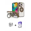 ieg™ iPhone 16 Pro Max Kılıf Nova Minimal Serisi - Siyah Bilvis 5in1 3D Magic Cam Ekran Koruyucu + Pers Alüminyum Kamera Lens - GS