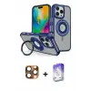 ieg™ iPhone 16 Pro Max Kılıf Nova Minimal Serisi - Siyah Bilvis 5in1 3D Magic Cam Ekran Koruyucu + Pers Alüminyum Kamera Lens - CLTM