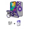 ieg™ iPhone 16 Pro Max Kılıf Nova Minimal Serisi - Siyah Bilvis 5in1 3D Magic Cam Ekran Koruyucu + Pers Alüminyum Kamera Lens - GS