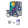 ieg™ iPhone 16 Pro Max Kılıf Nova Minimal Serisi - Siyah Bilvis 5in1 3D Magic Cam Ekran Koruyucu + Pers Alüminyum Kamera Lens - GS