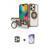 ieg™ iPhone 16 Pro Max Kılıf Nova Minimal Serisi - Siyah Bilvis 5in1 3D Magic Cam Ekran Koruyucu + PVD Metal Kamera Lens - GD