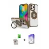 ieg™ iPhone 16 Pro Max Kılıf Nova Minimal Serisi - Siyah Bilvis 5in1 3D Magic Cam Ekran Koruyucu + Raze Metal Kamera Lens - NLGY