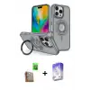 ieg™ iPhone 16 Pro Max Kılıf Nova Minimal Serisi - Siyah Bilvis 5in1 3D Magic Cam Ekran Koruyucu + Raze Metal Kamera Lens - CLTM
