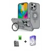 ieg™ iPhone 16 Pro Max Kılıf Nova Minimal Serisi - Siyah Bilvis 5in1 3D Magic Cam Ekran Koruyucu + Raze Metal Kamera Lens - SH