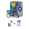 ieg™ iPhone 16 Pro Max Kılıf Nova Minimal Serisi - Siyah Bilvis 5in1 3D Magic Cam Ekran Koruyucu + Raze Metal Kamera Lens - CLTM