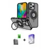 ieg™ iPhone 16 Pro Max Kılıf Nova Minimal Serisi - Siyah Bilvis 5in1 3D Magic Cam Ekran Koruyucu + Raze Metal Kamera Lens - SH