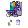 ieg™ iPhone 16 Pro Max Kılıf Nova Minimal Serisi - Siyah Bilvis 5in1 3D Magic Cam Ekran Koruyucu + Raze Metal Kamera Lens - CLTM
