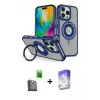 ieg™ iPhone 16 Pro Max Kılıf Nova Minimal Serisi - Siyah Bilvis 5in1 3D Magic Cam Ekran Koruyucu + Raze Metal Kamera Lens - SH