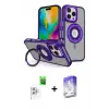 ieg™ iPhone 16 Pro Max Kılıf Nova Minimal Serisi - Siyah Bilvis 5in1 3D Magic Cam Ekran Koruyucu + Raze Metal Kamera Lens - BZ