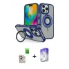 ieg™ iPhone 16 Pro Max Kılıf Nova Minimal Serisi - Siyah Bilvis 5in1 3D Magic Cam Ekran Koruyucu + Raze Metal Kamera Lens - NLGY