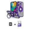 ieg™ iPhone 16 Pro Max Kılıf Nova Minimal Serisi - Siyah Bilvis 5in1 5D Magic Hayalet Cam Ekran Koruyucu + PVD Metal Kamera Lens - SH