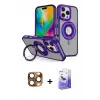 ieg™ iPhone 16 Pro Max Kılıf Nova Minimal Serisi - Siyah Bilvis 5in1 5D Magic Hayalet Cam Ekran Koruyucu + Pers Alüminyum Kamera Lens - CLTM