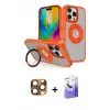 ieg™ iPhone 16 Pro Max Kılıf Nova Minimal Serisi - Siyah Bilvis 5in1 5D Magic Hayalet Cam Ekran Koruyucu + Pers Alüminyum Kamera Lens - CLTM