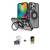 ieg™ iPhone 16 Pro Max Kılıf Nova Minimal Serisi - Siyah Buffer Cam Ekran Koruyucu + Bilvis Titan Kamera Lens - GS