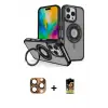 ieg™ iPhone 16 Pro Max Kılıf Nova Minimal Serisi - Siyah Buffer Cam Ekran Koruyucu + Pers Alüminyum Kamera Lens - CLTM