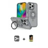 ieg™ iPhone 16 Pro Max Kılıf Nova Minimal Serisi - Siyah Buffer Cam Ekran Koruyucu + PVD Metal Kamera Lens - GS