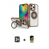 ieg™ iPhone 16 Pro Max Kılıf Nova Minimal Serisi - Siyah Buffer Cam Ekran Koruyucu + PVD Metal Kamera Lens - SH