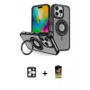 ieg™ iPhone 16 Pro Max Kılıf Nova Minimal Serisi - Siyah Buffer Cam Ekran Koruyucu + PVD Metal Kamera Lens - GD