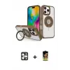 ieg™ iPhone 16 Pro Max Kılıf Nova Minimal Serisi - Siyah Buffer Cam Ekran Koruyucu + PVD Metal Kamera Lens - GD