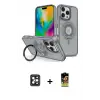ieg™ iPhone 16 Pro Max Kılıf Nova Minimal Serisi - Siyah Buffer Cam Ekran Koruyucu + PVD Metal Kamera Lens - SH