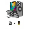 ieg™ iPhone 16 Pro Max Kılıf Nova Minimal Serisi - Siyah Buffer Cam Ekran Koruyucu + PVD Metal Kamera Lens - SH