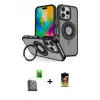 ieg™ iPhone 16 Pro Max Kılıf Nova Minimal Serisi - Siyah Buffer Cam Ekran Koruyucu + Raze Metal Kamera Lens - SH
