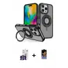 ieg™ iPhone 16 Pro Max Kılıf Nova Minimal Serisi - Siyah Buffer Hayalet Cam Ekran Koruyucu + Bilvis Titan Kamera Lens - TMGI