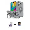 ieg™ iPhone 16 Pro Max Kılıf Nova Minimal Serisi - Siyah Buffer Hayalet Cam Ekran Koruyucu + Bilvis Titan Kamera Lens - TMGI