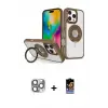 ieg™ iPhone 16 Pro Max Kılıf Nova Minimal Serisi - Siyah Buffer Hayalet Cam Ekran Koruyucu + Pers Alüminyum Kamera Lens - GI